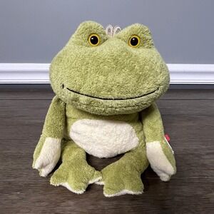 TY Classic Kissed Frog Plush With Crown Stuffed Animal Kids Toy Green